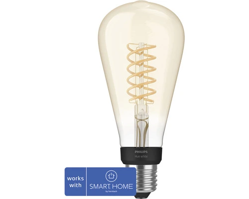 PHILIPS Hue White LED Filament Lamp E27/7W ST72 3 PHILIPS Hue White LED Filament Lamp E27/7W ST72