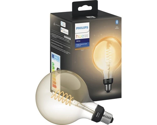 PHILIPS Hue White LED Filament Lamp E27/7W G125 6 PHILIPS Hue White LED Filament Lamp E27/7W G125 - Afbeelding 4
