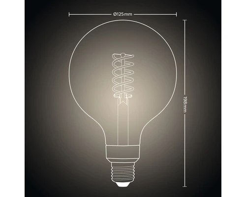 PHILIPS Hue White LED Filament Lamp E27/7W G125 7 PHILIPS Hue White LED Filament Lamp E27/7W G125 - Afbeelding 5