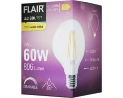FLAIR LED Lamp E27/6,5W G80 Warmwit Helder -LED-lampen Lamp Bulb Shop DV 8 10437678 05 4c DE 20220401124650