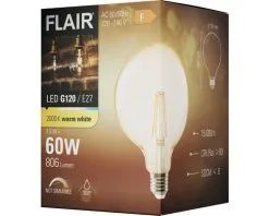 FLAIR LED Lamp E27/8W G120 Warmwit Amber -LED-lampen Lamp Bulb Shop DV 8 10445501 06 4c DE 20220401161753