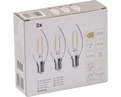 LED Lamp E14/4,2W C35 Warmwit Helder, 3 Stuks -LED-lampen Lamp Bulb Shop DV 8 10548779 04 4c DE 20221223101655