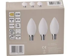 LED Lamp E14/4,2W C35 Daglichtwit Mat, 3 Stuks -LED-lampen Lamp Bulb Shop DV 8 10548780 02 4c DE 20221223101655