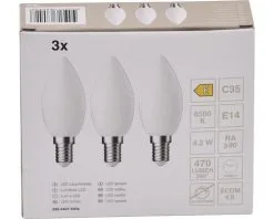 LED Lamp E14/4,2W C35 Daglichtwit Mat, 3 Stuks -LED-lampen Lamp Bulb Shop DV 8 10548780 03 4c DE 20221223101655